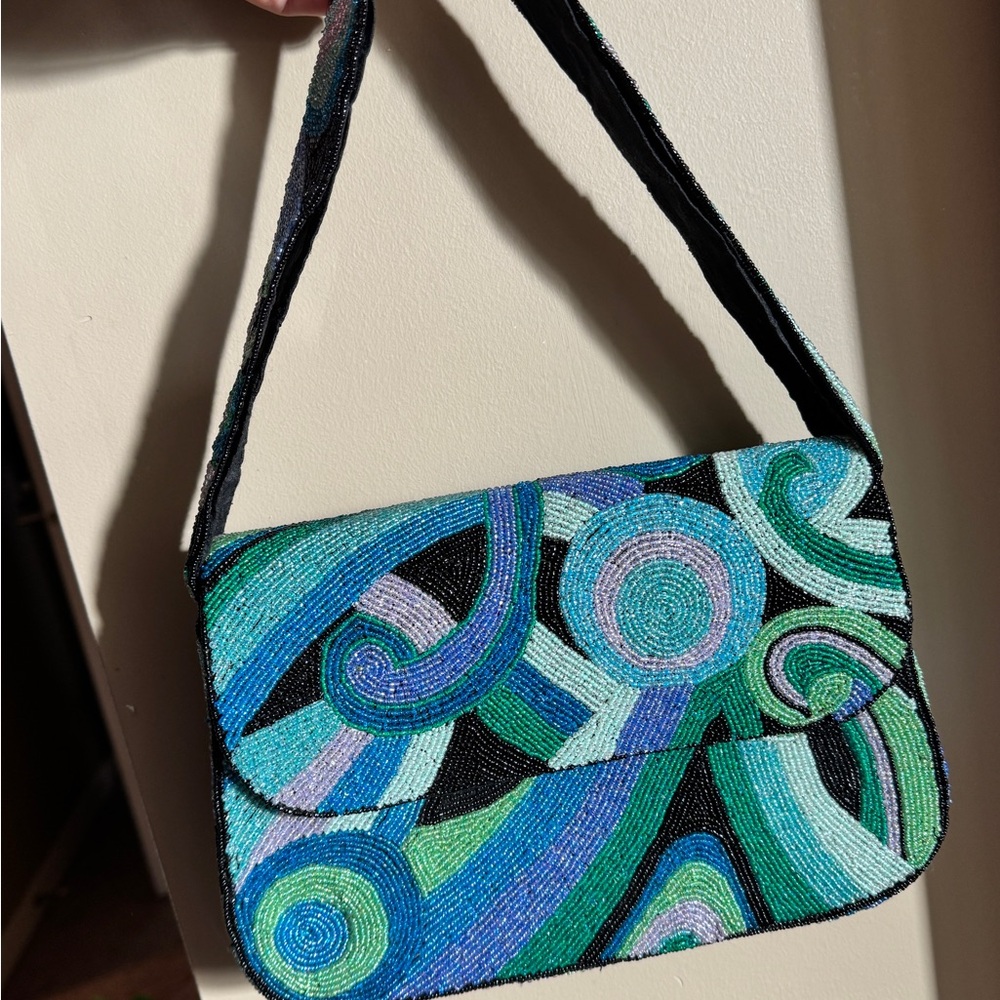 Vintage Colorful Beaded Women's Bag